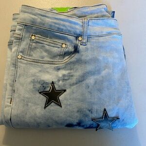 Womens tie dye distressed stars jeans size 34x29